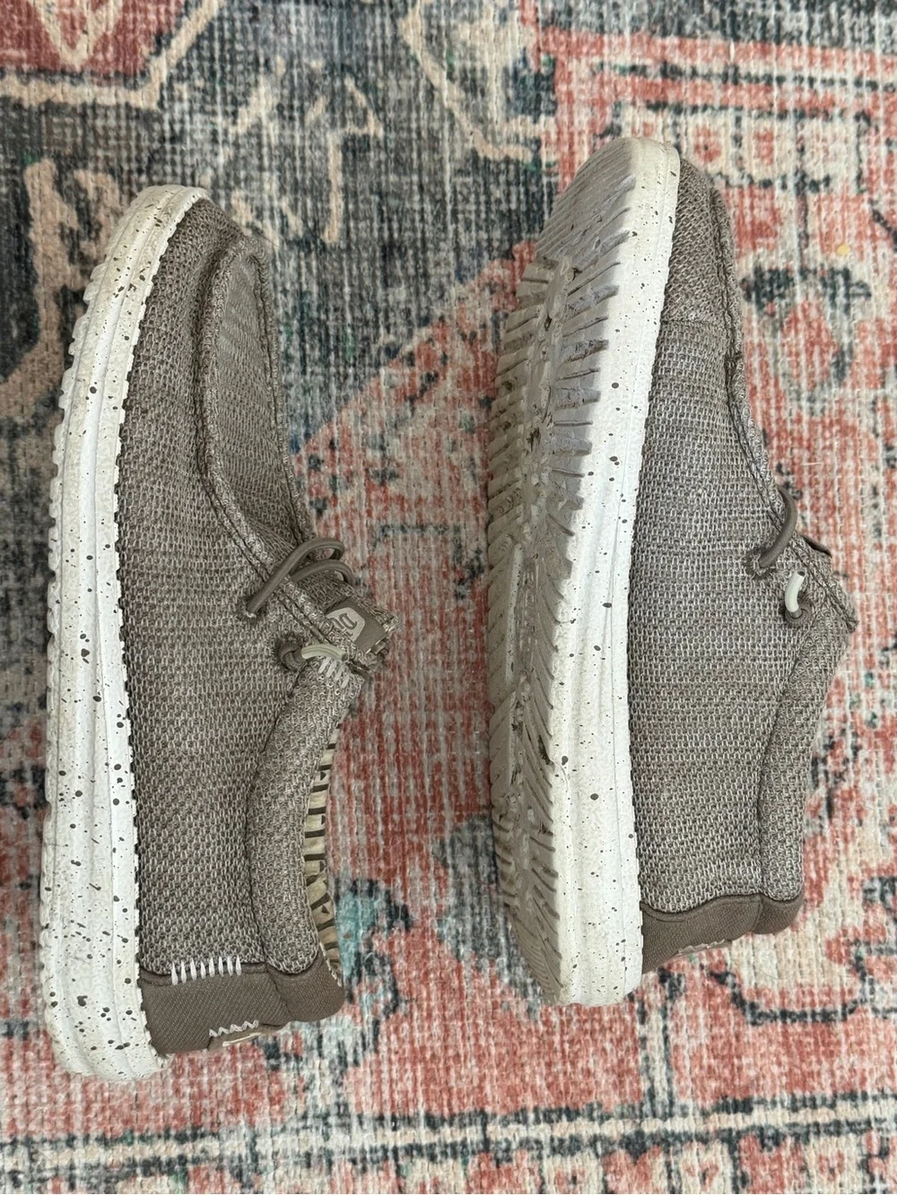 Hey Dude Kids Slip-On Sneakers in Light Gray Knit